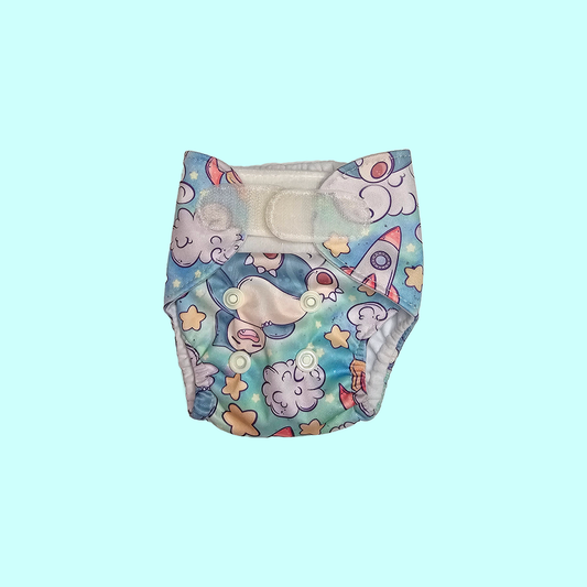 Mini Wet bag and Dolly Diaper Set -Snore