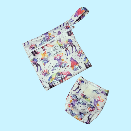 Forest Friends - Dolly Diaper and Mini wet bag play set