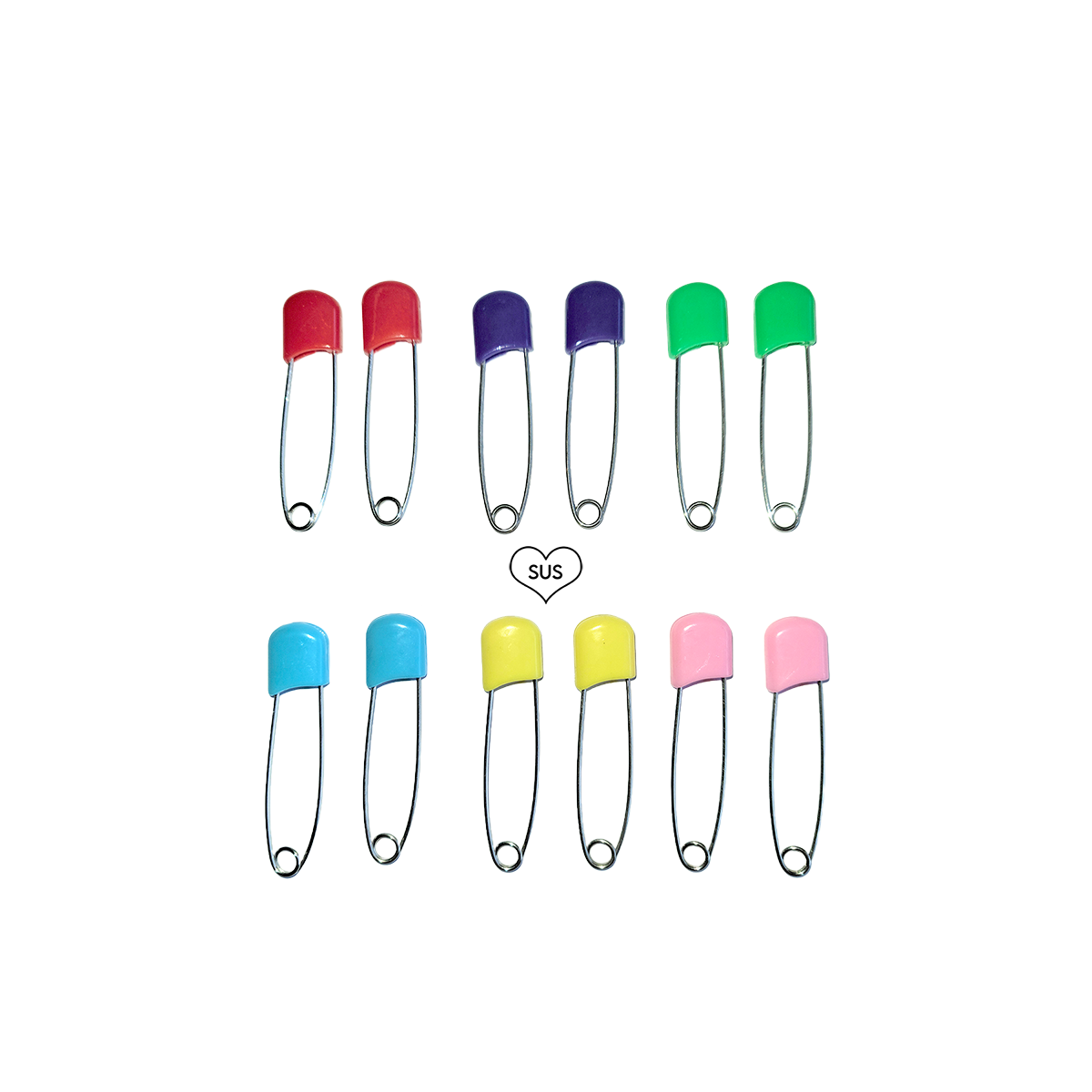 Colorful Diaper Safety Pins (set of 12)