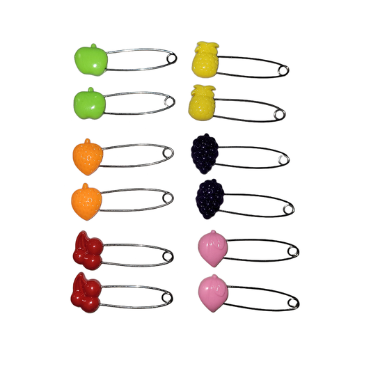 Fruit Diaper Safety Pins (set of 12)